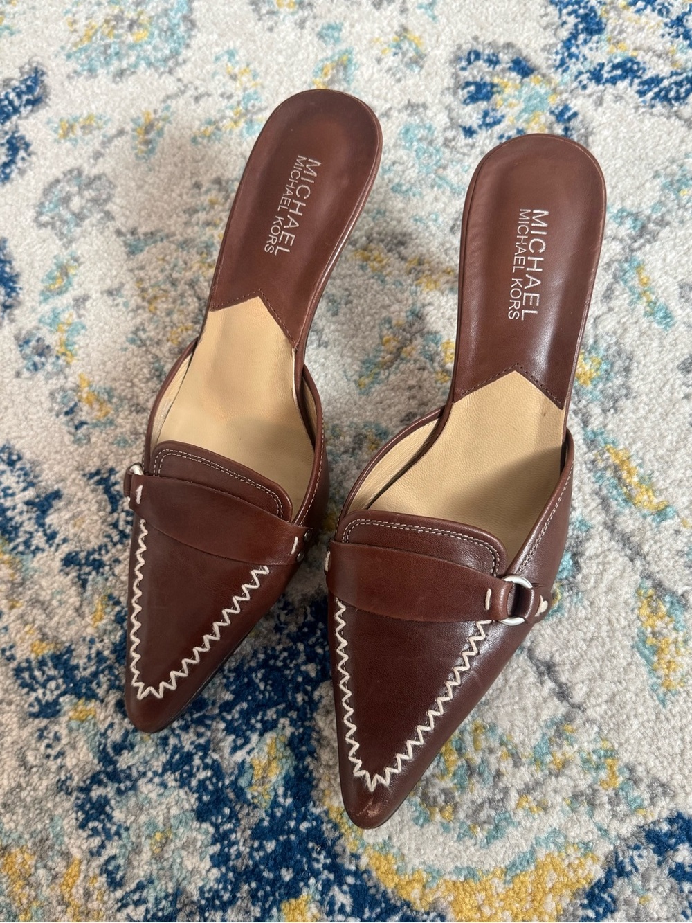 Vintage Michael Kors Women’s Brown Leather Pointed Mule